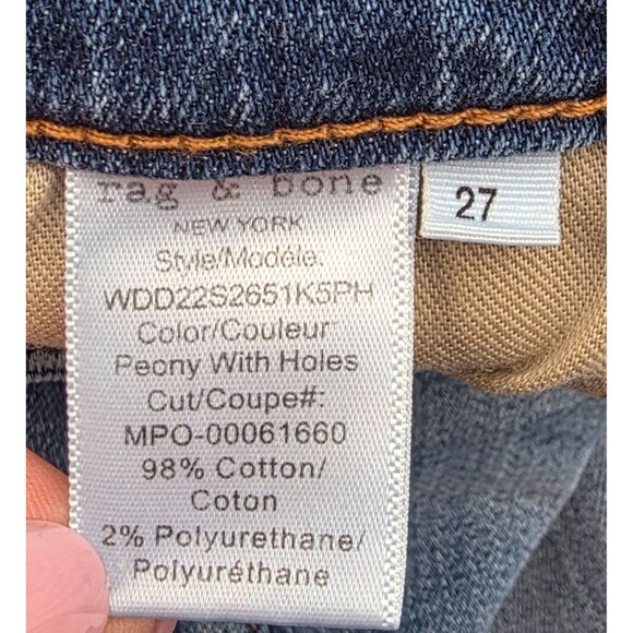 Women's - Rag & Bone Cate Mid Rise Ankle Skinny Jeans, Size 27 - Picture 6 of 7